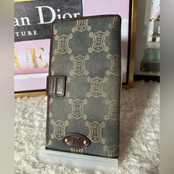 Ultra Rare Celine Denim Popularity Macadam Long Wallet Japan Exclusive - Picture 1 of 12